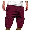 Generic My Orders Placed Recently by Me On Amazon Today Today's Deals Mens Shorts Joggers Drawstring Elastic Waist Cargo Shorts Casual Loose Fit Lightweight Multi-Pockets Cargo Shorts