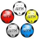MYH (Pack of 5) PVC Plastic Football 8.5 Inch for Kids Inflatable, Toy Ball, Beach Ball Soccer - Soft Footballs for Indoor, Outdoor & Beach - Lightweight & Bouncy