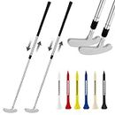 THIODOON Golf putters for Men and Women 2 Pack Two-Way Kids Putter Mini Golf Putter for Right or Left Handed Golfers Adjustable Length Golf Putter Suitable for Children, Teenagers and Adults Silver