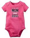 Carters Baby Clothing Outfit Girls Mom's The Boss Bodysuit Pink 18M