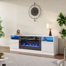 70'' TV Stand with 36'' Electric Fireplace Storage Cabinet Media Entertainment