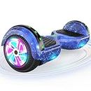 SISIGAD Hoverboard for Children/Teenagers, 6.5 Inch Hoverboards with Colourful Luminous Wheels, Bluetooth Speaker, Self Balance Scooter, Double Motors, Gift for Children