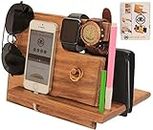 abhandicrafts Deal of The Day - Universal Wooden Docking Station, Smartphones Docking Station for Men, Women, Dad, Wife, Husband, Anniversary Presents for Him/Her
