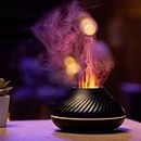 AuraDecor Aromatherapy Essential Oil Volcano Shape Diffuser with Flame Light || 130mL Quiet Mist Humidifiers || Essential Oils Home Aroma Air Diffusers || Auto Shut-Off Protection