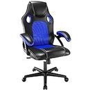 Play haha.Gaming chair Office Swivel Computer Work Desk Ergonomic Chair Racing Leather PC gaming (Blue)