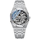 RORIOS Business Dress Men’s Watch Automatic Mechanical Watch Luminous Watch with Stainless Steel Strap Self-Winding Wrist Watch
