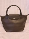 Longchamp Small Leather Tote Bag Brown