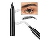 HOYECL Eyebrow Microblading Pencil - Eyebrow Tattoo Pen with Fork Tip Long-lasting Waterproof and Smudgeproof Makeup Brow Pen for Naturally Defined Eyebrows(Black)