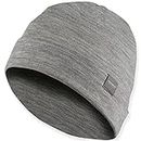 MERIWOOL Unisex Merino Wool Cuff Beanie Winter Hat for Men and Women, Gray Heather, One Size