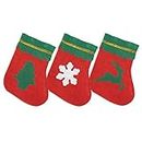 Partysanthe 4 Piece Christmas Stockings Sock Hanging Bag for Xmas Decor (Red) 8inch Size - Pack of 4pcs