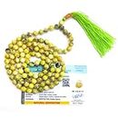 Apnisanskriti Premium Serpentine Stone Mala for Men and Women (6mm, AAA Quality, Lab Certified, 108+1) - Natural Stone Beads Mala - Green & Black Bandings Colour - Pack of 1