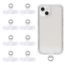 6 Pieces Phone Tether Tab, Reusable Phone Lanyard Patch Tether Tab, for iPhone Most Smartphones, Prevent Lose, Transparent TPU(Without Adhesive)