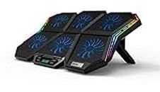 Cosmic Byte Meteoroid RGB Laptop Cooling Pad with 6 Fan Upto 17 inch laptops (Black/Blue)