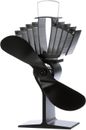 AirMax, Classic Styled, Heat Powered Wood Stove Fan, Black
