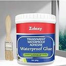 Zulaxy Crack Seal Agent for Bathrooms Kitchens Windows Roof Water Leakage Solutions Transparent Adhesive Waterproof Glue with Brush (300g)