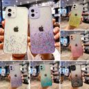 Per iPhone 11 12 13 14 Pro Max 8 7 6s custodia in silicone sfumata glitter