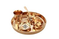 Juego de platos de cena de bronce Thali vajilla - 6 piezas, oro