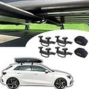 YEBOOCA 4 PCS Universal Stainless Steel Roof Box U-Bolt Clamps Rooftop Cargo Carrier Rack Bolts Car Van mounting Accessories U-Bracket Clips with 8 Lock Nuts 2 Strap Kit for Most Cars