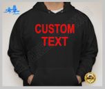 CUSTOM TEXT LOGO BLACK Fleece Hooded Sweatshirt YOUR LOGO DESIGN TEXT