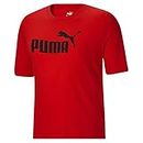 PUMA Men's Essentials Logo Tee, Red, Medium Tall
