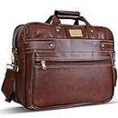 Trajectory 15.6 Inch Vegan Leather Messenger Laptop Bag For Men In Office For All Laptop Like Apple Macbook With 2 Years Warranty And Spacious Multiple Compartment Handbag For Men