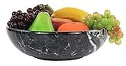Radicaln Marble Fruit Bowl 10' Black Handmade Fruit and Vegetable Storage Bowl for Kitchen Décor -Farmhouse Kitchen Décor Fruits Holder for Dining Table