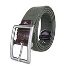 Zacharias Men's Cotton Fabric Army Tactical Solid/Plain Belt pp-30 (Green_Free Size) (Pack of 1)