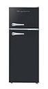 Frigidaire EFR786-BLACK EFR786 Retro Apartment Size Refrigerator with Top Freezer-2 Door Fridge with 7.5 Cu Ft of Storage Capacity, Adjustable Spill-Proof Shelves, Door & Crisper Bins, Black