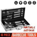 BBQ Tool Set Stainless Steel Outdoor Barbecue Utensil Aluminium Grill Cook 10pcs