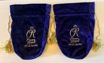 2 Crown Royal Special Reserve 750ml Purple Velvet Gold Trim 10” Bags w/Tassels