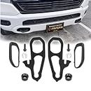 Fafern Heavy Duty Front Tow Hooks Fit for 2019-2023 Dodge Ram 1500 DT(3.6L 5.7L Engine), Replace OE 82215268AB 68272944AB 68272945AB, Left & Right, Black