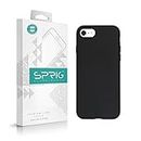 SPRIG Compatible with Apple iPhone SE 2020 Phone Liquid Silicone Cover Premium Back Cover Drop Tested Shock Proof Mobile Case for Men, Women, Boys and Girls with Camera Protection (Black)