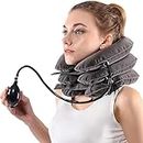 Cervical Neck Traction Device, Portable Neck Stretcher Cervical Traction Provide Neck Support and Neck Pain Relief, Neck Traction Devices for Home Use Neck Decompression (Gray)