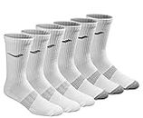 Saucony mens Multi-pack Mesh Ventilating Comfort Fit Performance Crew Socks, White (6 Pairs), Shoe Size: 8-12