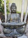 55cm Sitting Rulai Buddha with Tray Statue Sculpture Asia Home Garden Ornament