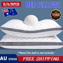 2/4/6 Pack Hotel Quality Pillows Checked Ultra Soft Home Bed Pillow Luxury Breat