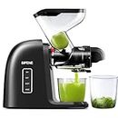 SiFENE Cold Press Juicer Machine, Dual 3" Wide Mouth Slow Masticating Juicer, Anti-Clog Function, Extracts Wheatgrass & Fruit Juice, Easy to Clean, BPA Free for Vegetable and Fruit Juicing, Black