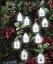 ABC Home Garden 22526 Gartendeko, Solarleuchte LED, Lichterkette, Lichtsensor, Plastik, Weiß, 4 x 4 x 6.5 cm