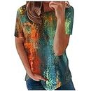 Xuboway My Orders Women Blouses Casual Shirts Summer Tops for Women 2023 Trendy Ladies Floral Tshirts Hem Tunic Tops Vacation Plus Size Clothes Lightning Deals of Today