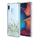 OEURVQO for Galaxy A40 Samsung A40 SM-A405F Case Clear Floral Flower Pattern Soft TPU Shockproof Bumper Anti-Scratch Protective Phone Cover for Samsung Galaxy A40 (Little Wild Flowers)
