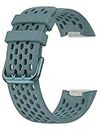 OBOE Silicone Smart Watch Replacement Dotted Design Band Compatible with Fitbit Charge 5 Watch (B-Fog Blue)