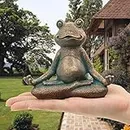 Nacome Meditating Frog Miniature Figurine,Zen Yoga Frog Garden Statue Ornament- Indoor/Outdoor Garden Sculpture for Fairy Garden,Home, Patio,Deck,Porch Yard Art Decoration,5 inch(Copper)
