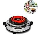 ORBON Round 1000 Watts Electric Coil Cooking Stove | Hookah Coal Burner | Electric Cooking Heater | Induction Cooktop | G Coil Hot Plate Cooking Stove | Works With All Metal Cookwares (Silver Chrome)