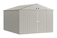 Arrow Shed Elite 10' x 12' Outdoor Lockable Gable Roof Steel Storage Shed Building, Cool Grey