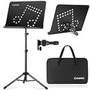 CAHAYA Sheet Music Stand Portable: 2 in 1 Music Stand & Desktop Book Stand with Carrying Bag Foldable for Sheet Music Guitar Saxophone Ukulele