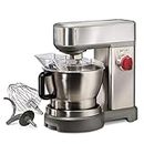 Wolf Gourmet High-Performance Stand Mixer, 7 qrt, with Flat Beater, Dough Hook and Whisk, Brushed Stainless Steel (WGSM100S)