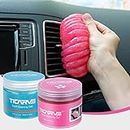 TICARVE Car Cleaning Gel Car Cleaning Putty Car Slime for Cleaning Car Detailing Putty Detail Tools Car Interior Cleaner Automotive Car Cleaning Kits Keyboard Cleaner Blue Rose (2Pack)