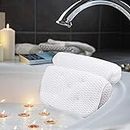 Bath Pillow, Bathtub Spa Pillow with 4D Air Mesh Technology and 7 Suction Cups, Helps Support Head, Back, Shoulder and Neck, Fits All Bathtub, Hot Tub and Home Spa - Extra Thick, Soft and Quick Dry
