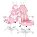 Silla de juego para niñas adolescentes adultos silla de computadora con altura ajustable rosa
