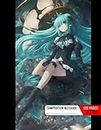 Composition Notebook College Ruled: 1 Girl Masterpiece, Best Quality with Tarot Style Background, Hatsune Miku, Twintails, Full Body, Falling Asleep, ... Black Leather Shoes, Solo, Size 8.5x11 Inches